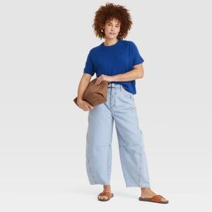 Universal Threat Unique Curved Leg Jeans! Light Blue Size 12 New With Tag!